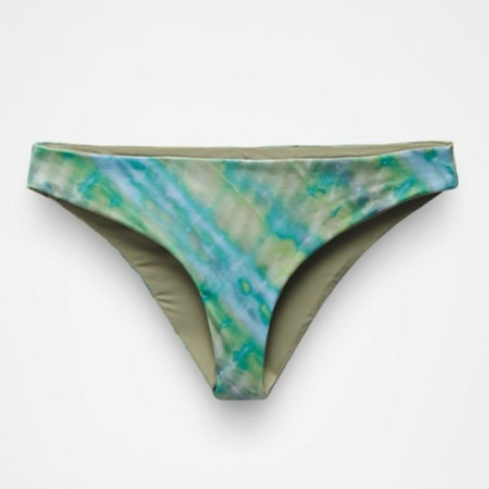 Prana Gemma Reversible Swim Bottom Size XL Green Blue Tie Dye NWT